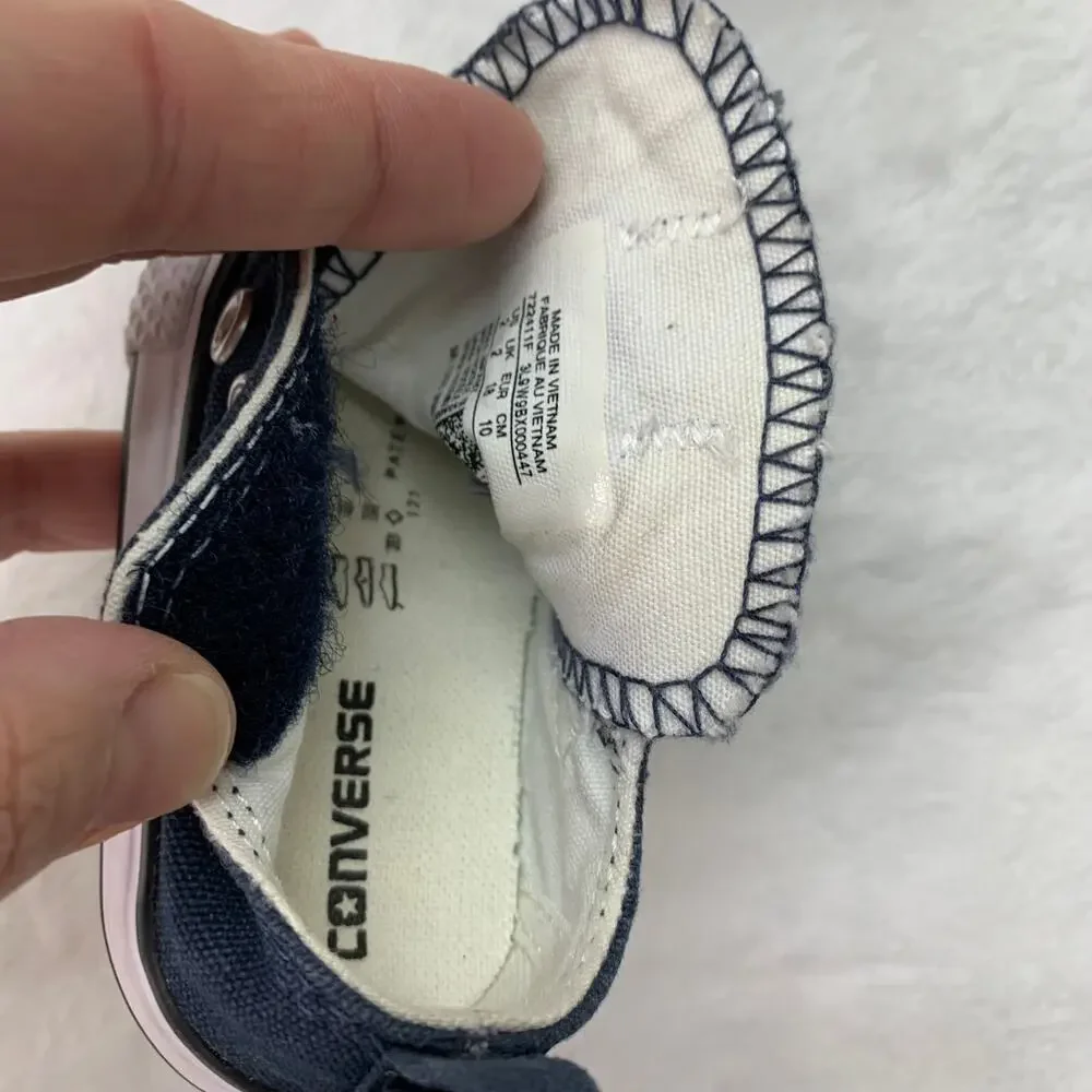 Converse Boys Chuck Taylor All Star Baby Sz 2 Slip Ons Navy Blue White